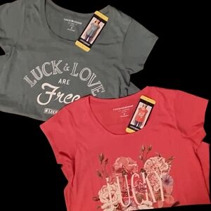 Lucky Brand Girls' Pink Floral Graphic Tee  - Lot
